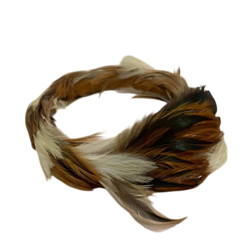 1970's vintage classic multicolored real feather (rooster & pheasant) headband
